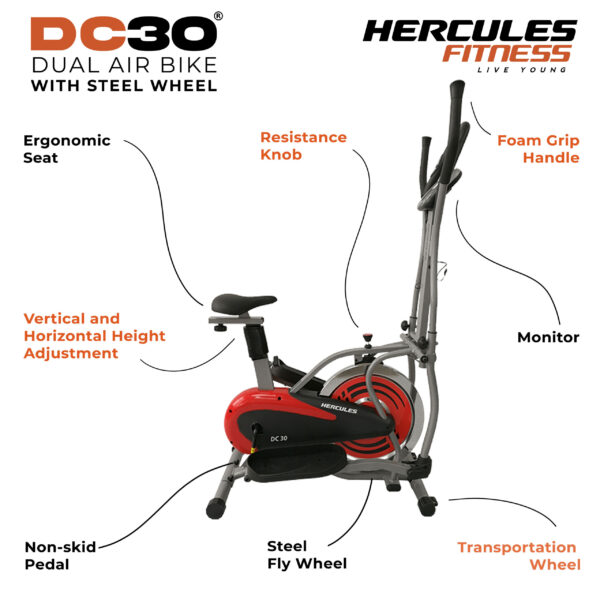 dual exercise bike fitness equipment home use online in Rajkot, India