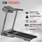 Cardioworld CW Trendz Treadmill – 3 HP, Manual Incline - Image 4