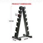 SDR-02 A-Frame 6-Tier Dumbbell Rack Stand for Home Gym (Dumbbells not included) - Image 7