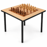 Chess Table with Wooden Coins